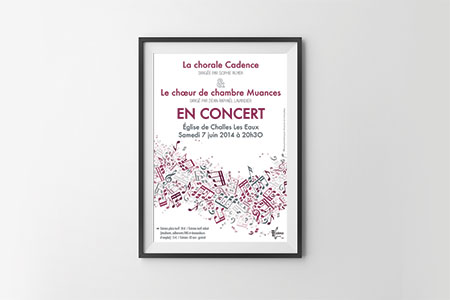 Icône d'une affiche pour un concert de Cadence, réalisée par Ph Design, studio graphique à Chantilly
