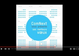 Icône carte de voeux digitale pour l'agence de communication visuelle Comnext créé par une graphiste spécialisée vidéo